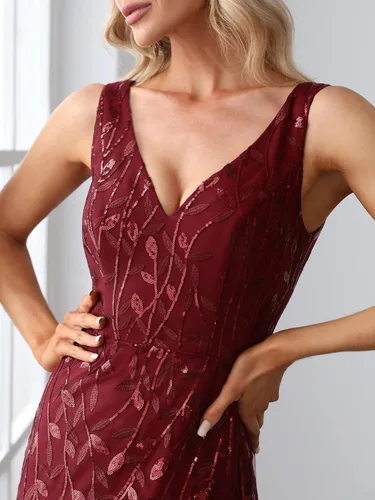Vista 5 de Ever-Pretty 7886 - Vestido largo de noche sin mangas con cuello en V doble para mujer