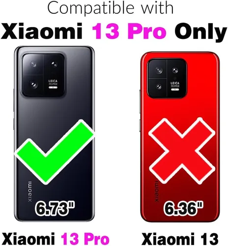 Vista 2 de Asuwish Compatible con Xiaomi 13 Pro Wallet Case Protector de pantalla de vidrio templado y cubierta de cuero con tapa para tarjetero, accesorios