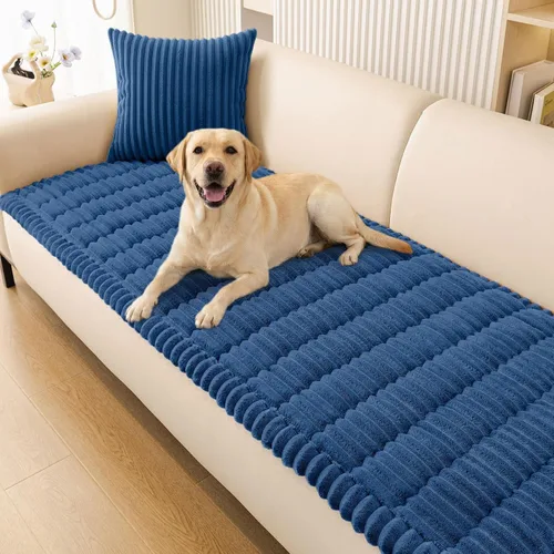 Vista 59 de Smiry - Funda para sofá para perros lavable, fundas para sofá de mascotas no deslizantes y peludas para sofá de 3 cojines, aptas para mascotas