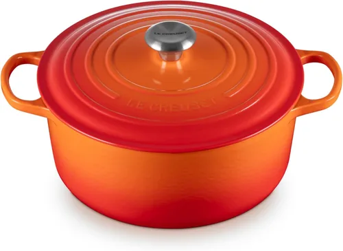 Vista 47 de Le Creuset Horno holandés redondo Signature de hierro fundido esmaltado, 4.5 cuartos de galón., Artichaut