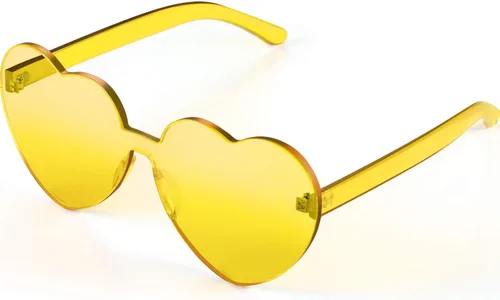 Vista 21 de Maxdot Heart Shaped Sunglasses for Women Transparente