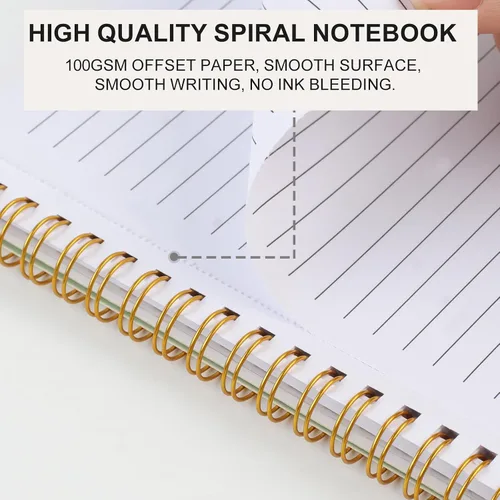 Vista 5 de Joyberg Cuaderno estético en espiral, 2 cuadernos bonitos, cuadernos de 8.3 x 6 pulgadas para mujeres, cuaderno en espiral A5 para oficina, escuela