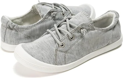 Vista 3 de Funkymonkey Zapatos informales de lona, para mujer, tenis planos, sin cordones y cómodos