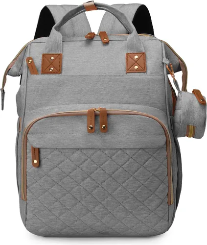 Vista 12 de houscly Mochila para pañales con cambiador: bolsas de bebé de viaje negras para niñas y niños, pañaleras para bebe, artículos esenciales para recién