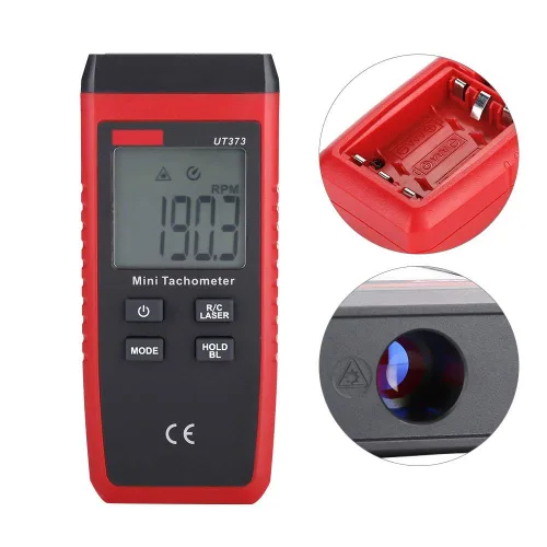 Vista 3 de UT373 Mini tacómetro LCD no digital RPM Tach Medidor de velocidad