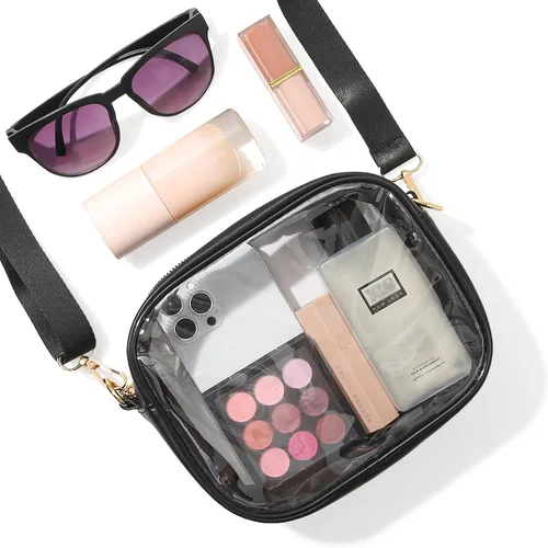 Vista 3 de TOBVZOO - Bolsa bandolera transparente aprobada para estadios, conciertos y eventos deportivos, unisex