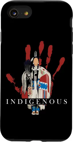Vista 18 de Funda para iPhone 17 con diseño de sangre india de mano roja indígena nativa americana