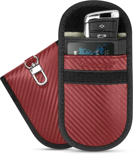 Vista 34 de TICONN 2PK Faraday - Bolsa para llavero de coche, bolsa de bloqueo RFID NFC Beige