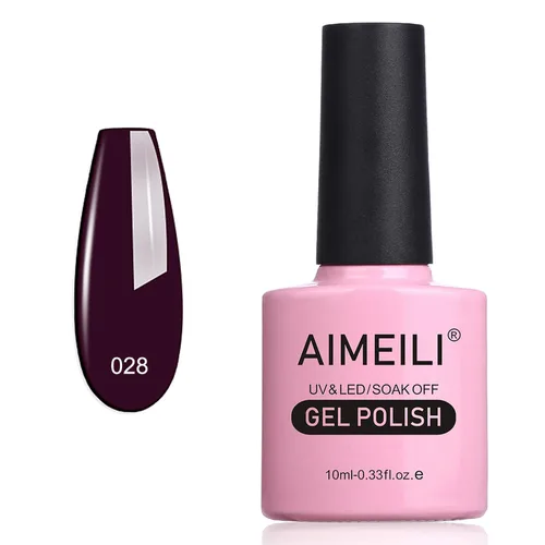 Vista 14 de AIMEILI Soak Off U V LED Esmalte de uñas de gel negro, sin hema, libre de crueldad, arte de uñas vegano, Blackpool (007) 0.3 fl oz