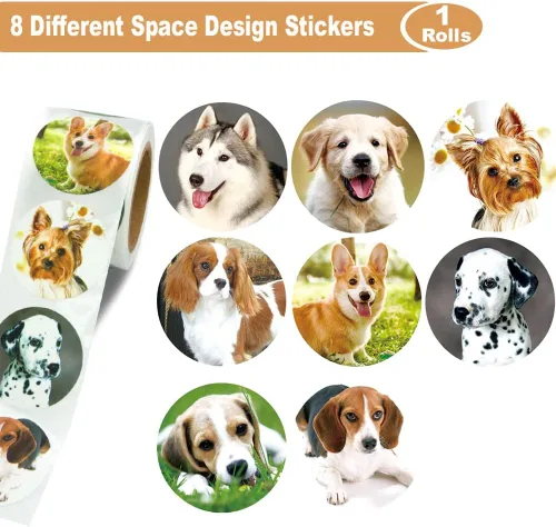 Vista 2 de Pegatinas de perro de 1.5 pulgadas para niños, profesores, regalos