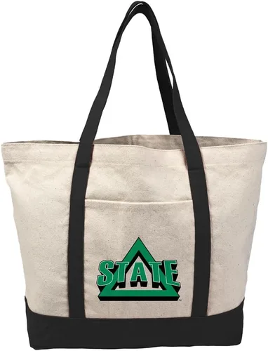 Vista 148 de Campus Lab Bolsa de lona con logotipo primario colegiado con bolsillo externo, bolsa de hombro reutilizable para ir de compras, playa Águilas A&m