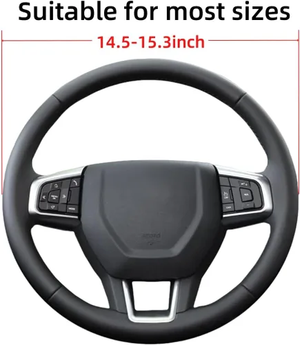 Vista 2 de Funda de cuero para volante compatible con Ram 1500 Silverado GMC Sierra 1500 (1500-rojo)