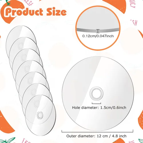 Vista 2 de Flutesan 30 unidades de CD transparente estético en blanco para pintar decoración de pared, disco circular redondo transparente para manualidades