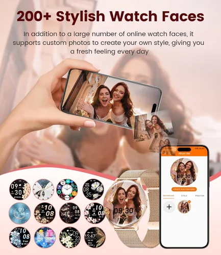 Vista 5 de LIGE Reloj inteligente para mujer, pantalla AMOLED de 1.43 pulgadas con respuesta/llamada para iPhone/Android/Samsung, rastreador de actividad