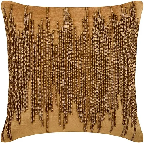 Vista 10 de The HomeCentric Fundas de almohada, 12 x 12 pulgadas, cuadradas, decorativas, fundas de almohada de terciopelo Chartreuse con cuentas grises