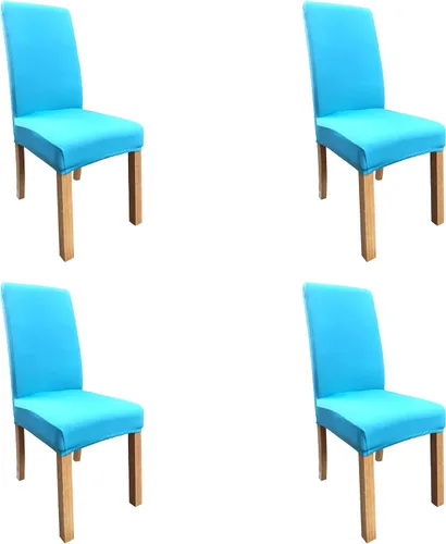 Vista 25 de Funda protectora de tela de elastano elástica extraíble y lavable para silla de comedor (color aguamarina, 6)