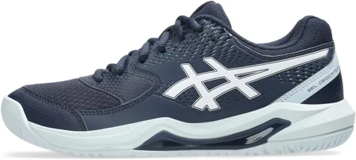 Vista 12 de ASICS Zapatos de tenis para mujer, Gel-Dedicate, 8 Blanco/Plata pura