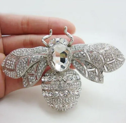 Vista 2 de TTjewelry - Broche de insecto con diseño de abeja y diamantes de imitación de cristal de Austria