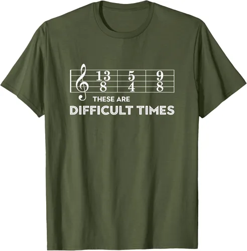 Vista 82 de Musician - Camiseta con texto en inglés "These are Difficult Times", talla S