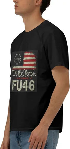 Vista 3 de Fu46 Camiseta Hombre Tops Manga Corta Slim Tee