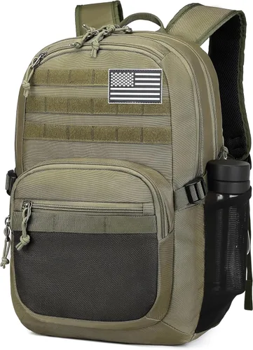 Vista 10 de Wotony Mochila táctica militar para hombres, bolsa de asalto de 3 días con sistema Molle para aventuras al aire libre (negro, 25L)