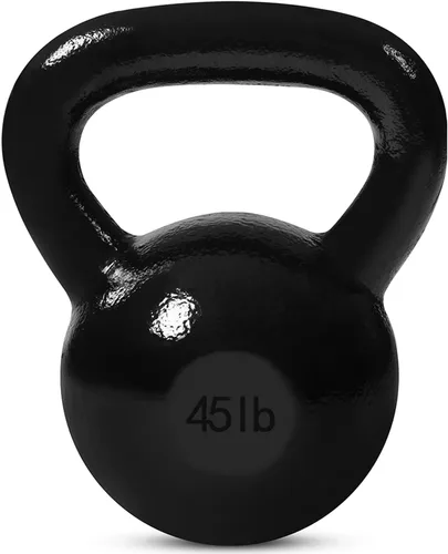 Vista 16 de JFIT Cast Iron Kettlebell – Single Weight, Flat Bottom, Polished Handle Men & Women CrossFit, Cardio & Strength Training
