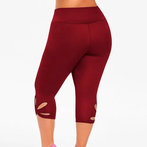 Vista 11 de Pantalones capri para mujer, estilo casual, de verano, elásticos, de cintura alta, pantalones de yoga, ajuste atlético, pantalones deportivos