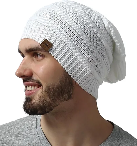 Vista 7 de Slouchy Cable tejido Gorro de lana por Tough Headwear – Gorro de lana de gran tamaño Sombreros Gorros Graves Sombreros Para Hombres y Mujeres