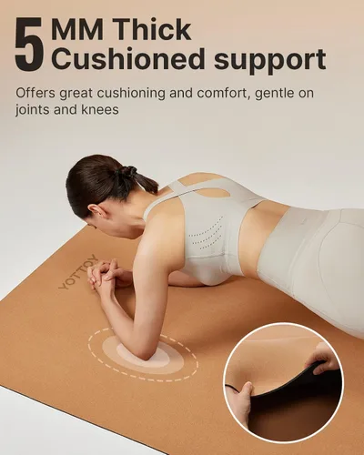Vista 5 de YOTTOY Esterilla de Yoga, Esterilla de Yoga Caliente Antideslizante con Diseño Anti-desgarro y Goma Natural Ecológica con Correa y Bolsa