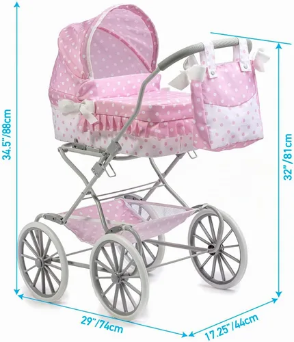 Vista 6 de JC Toys Berenguer Boutique Cochecito de muñeca real Rosa A partir de 3 años