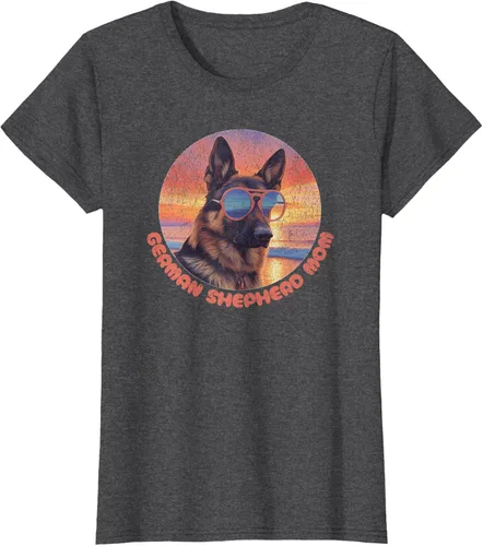 Vista 4 de Divertida camiseta de pastor alemán mamá, GSD Schäferhund, mamá, mamá, Negro