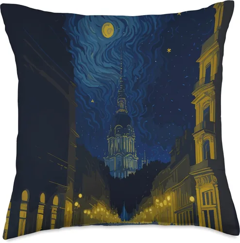 Vista 5 de berth99 Madrid Madrilenian Starry Night - Almohada de 16 x 16 pulgadas, multicolor