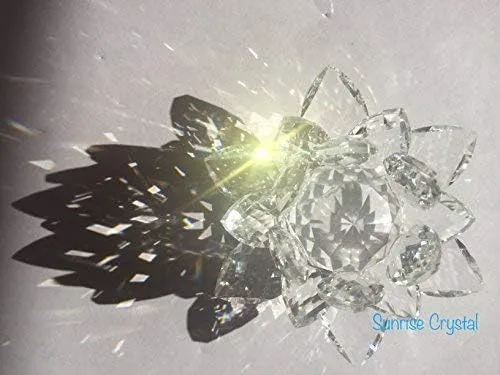 Vista 5 de SunRise Corte multifacético - Cristal de flor de loto transparente