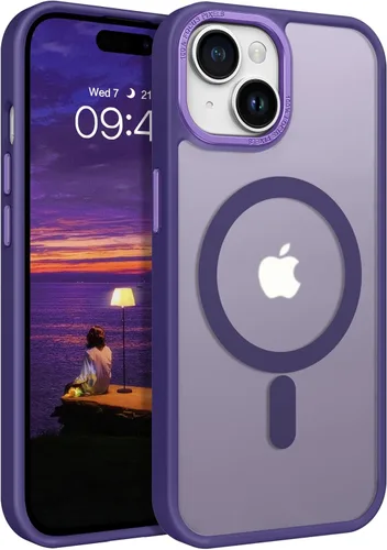 Vista 17 de BENTOBEN Compatible con iPhone 15 Plus, Funda de teléfono magnética translúcida mate delgada a prueba de golpes [Compatible con MagSafe] Funda