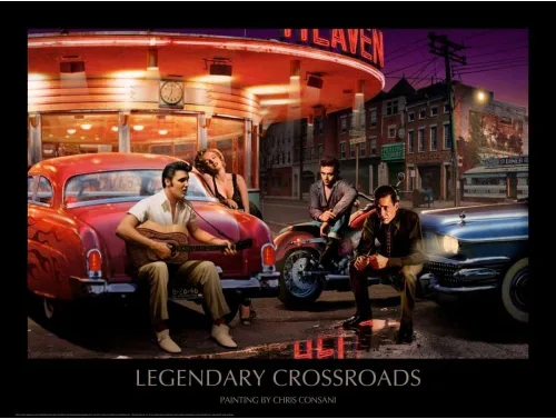 Vista 2 de Lienzo estirado envuelto en galería de Consani, Chris 24x18 titulado: Legendary Crossroads Lienzo envuelto en galería