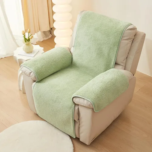 Vista 15 de vctops Funda para silla reclinable de vellón sherpa, súper suave y cálida, protector de muebles antideslizante, lavable, funda para silla reclinable