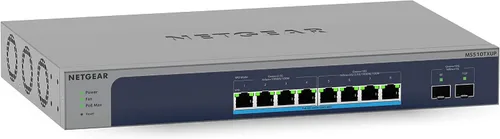 Vista 8 de NETGEAR Switch PoE Gigabit administrado de 8 puertos Ultra60 Multi-Gigabit Ethernet Easy Smart (MS108EUP) - Administrado, con 4 x PoE++ y 4 x PoE+ @