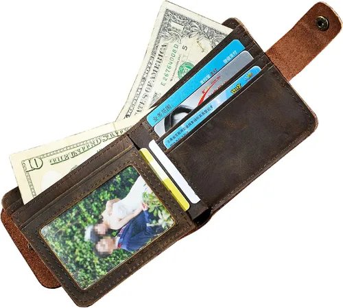 Vista 7 de Le'aokuu Cartera de piel auténtica para hombre 406