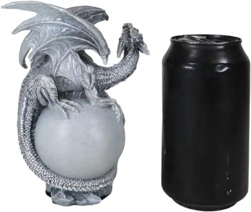 Vista 7 de Ebros Gift Dream Weaver Fantasía Wyrmling Sombra Blanca Fantasma Dragón Dormir En Luna Gris Figura 6" Alto Celestial Drake Dungeons and Dragons
