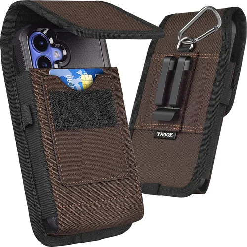Vista 8 de Funda para teléfono celular ykooe con clip para cinturón y tarjetero Negro