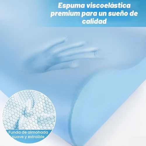 Vista 3 de CloudBliss Almohada cervical ergonómica para dormir, almohada cervical cervical para aliviar el dolor de cuello, almohada de espuma viscoelástica