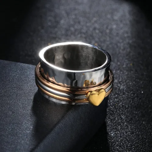 Vista 33 de Magitaco Anillos giratorios de acero inoxidable, anillos para ansiedad, anillos de ansiedad para mujeres y hombres