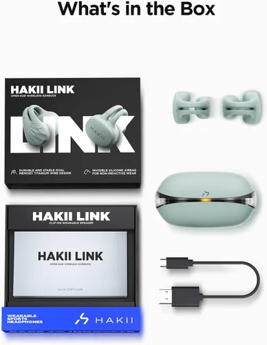 Vista 17 de HAKII Auriculares de oído abierto inalámbricos, auriculares Bluetooth 5.4 ergonómicos con clip Bluetooth con sonido estéreo/ANC, auriculares de oído