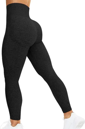 Vista 57 de HIGORUN - Leggings sin costuras para mujer, moldeadores, con diseño gráfico de sonrisas, de cintura alta, para el gimnasio, yoga o hacer ejercicio