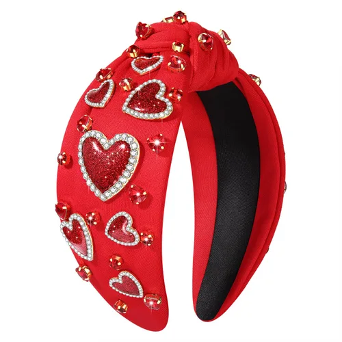 Vista 22 de mokkia Diademas de corazón para el día de San Valentín para mujer, accesorios para el día de San Valentín, diadema anudada con corazón con cuentas