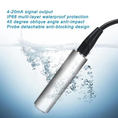 Vista 2 de Transmisor de nivel líquido YB2JF, detector de sensor de nivel de agua de cable de 0.0-32.8 ft 1232VDC 420mA para monitoreo de nivel de agua