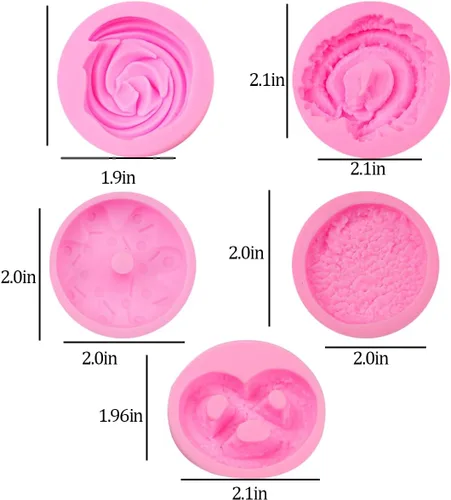 Vista 2 de KuuGuu 5 moldes de dona para fondant antiadherentes, aptos para lavavajillas, resistentes al calor, para tapetes de impresión, fondant barroco