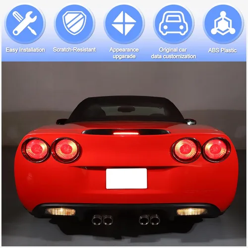Vista 3 de Anillo de moldura de luz trasera para Chevy Corvette C6 2005-2013, embellecedor de bisel de la luz trasera, cubierta de la luz trasera del maletero