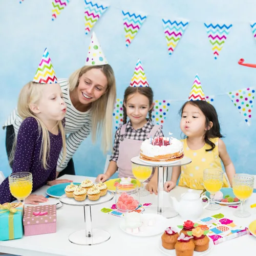 Vista 7 de WILLSIN Soporte de tarta acrílico, soportes de tarta redondos para mesa de postres, soporte de cupcakes transparente para fiesta de cumpleaños