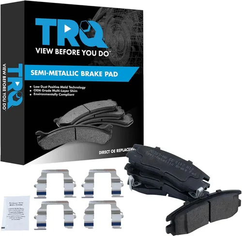 Vista 168 de TRQ Pastillas de freno delanteras semi metálicas compatibles con Ford Expedition 2018-2021 F-150 2018-2020 Lincoln Navigator 2018-2022